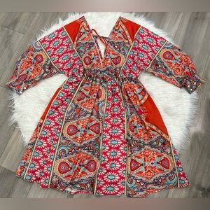 Krush Kandy Vibrant Multicolor Bohemian Dress Size L